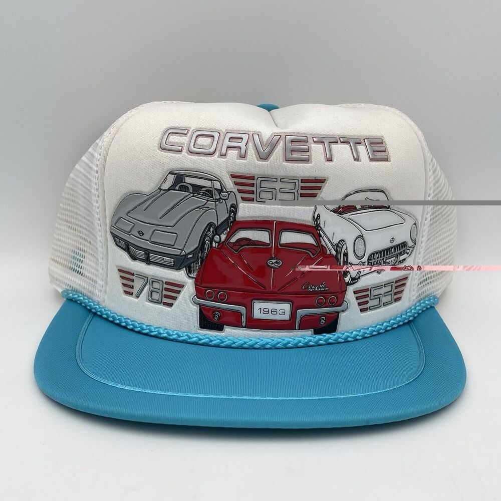 Vintage Corvette Stingray Snapback Trucker Hat Cap 1953 1963 1978 NEW OLD STOCK